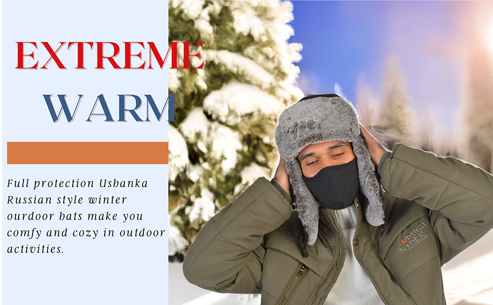 extreme warm hat Full protection Ushanka Russian style winter ourdoor hats 