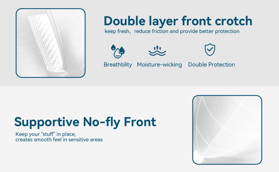 Double layer no fly front crotch