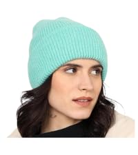 JILANI arctic green beanie Womens Knit Cuffed Beanie Hat Stretch Ribbed Acrylic Winter Ski Cap lady