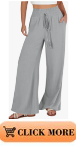 B0D7VNF15D Women''s Linen Wide Leg Palazzo Pants Drawstring High Waist Straight Pants