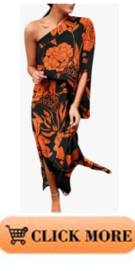 B0D6QQWGL8 Sexy Summer Dresses for Women 2024 One Shoulder Trendy Vacation Floral Printed Boho Dress