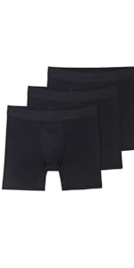 Terramar Men&#39;s Silkskins 6&#34; Boxer Briefs 3-Pack Underwear, Black, Small