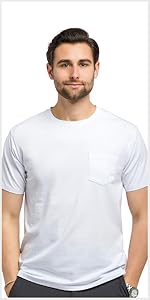 fishers finery mens luxury tshirt pocket shirt crew neck tee