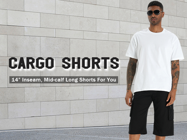 mens long cargo shorts