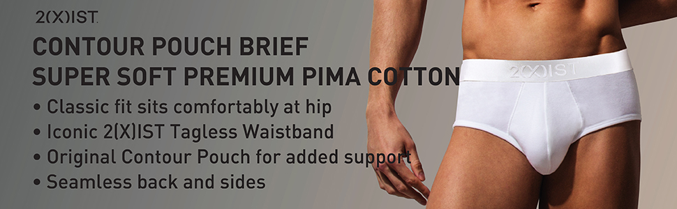 SUPER SOFT PREMIUM PIMA COTTOM CLASSIC FIT CONTOUR POUCH BRIEFS FOR MEN