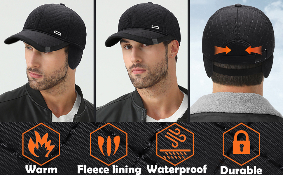 Winter Baseball Cap with Earflaps