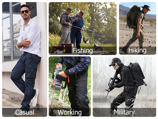 men''s cargo pants casual hiking military working fishing climbing paintball