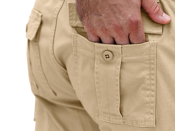 cargo pants men rear flap pockets