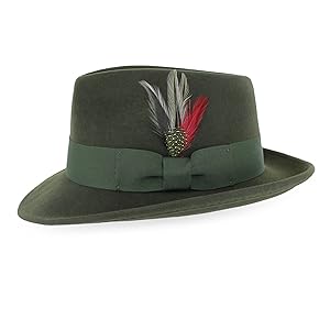 gangster fedora olive green