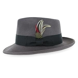 Gangster fedora grey black 