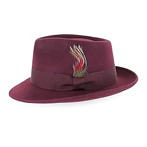 gangster fedora burgundy