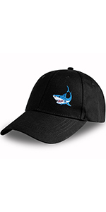 Shark Embroidered Fishing Hats for Men Women