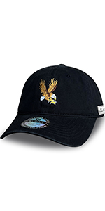 Eagles Hats for Men Women Embroidery Baseball Cap Washed Black Gold