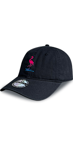 Flamingo Embroidered Washed Dad Hats for Men Black Baseball Caps