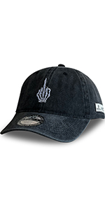 Middle Finger Hat for Men Women Washed Black