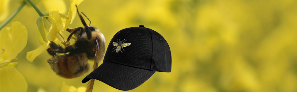 Pretty Bee Queen Embroidered Adjustable Snapback Baseball Cap