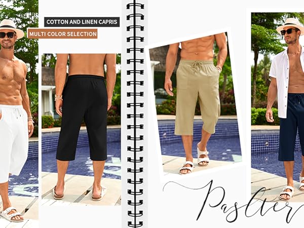 Pantalones de siete puntos para hombres en la playa