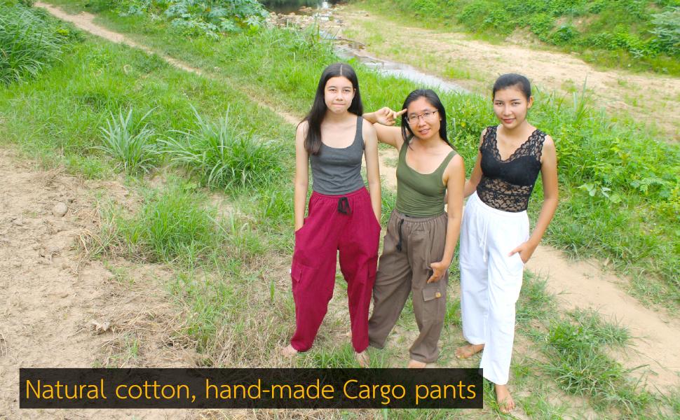 Thick Cotton Khaki Cargo Pants