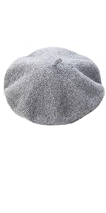 Gray Wool Blend French Beret Hat