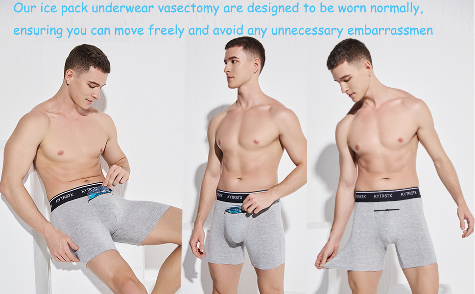 Vasectomy Underwear - Comes With 2-Custom Fit Ice Packs and Snug Boxer Briefs