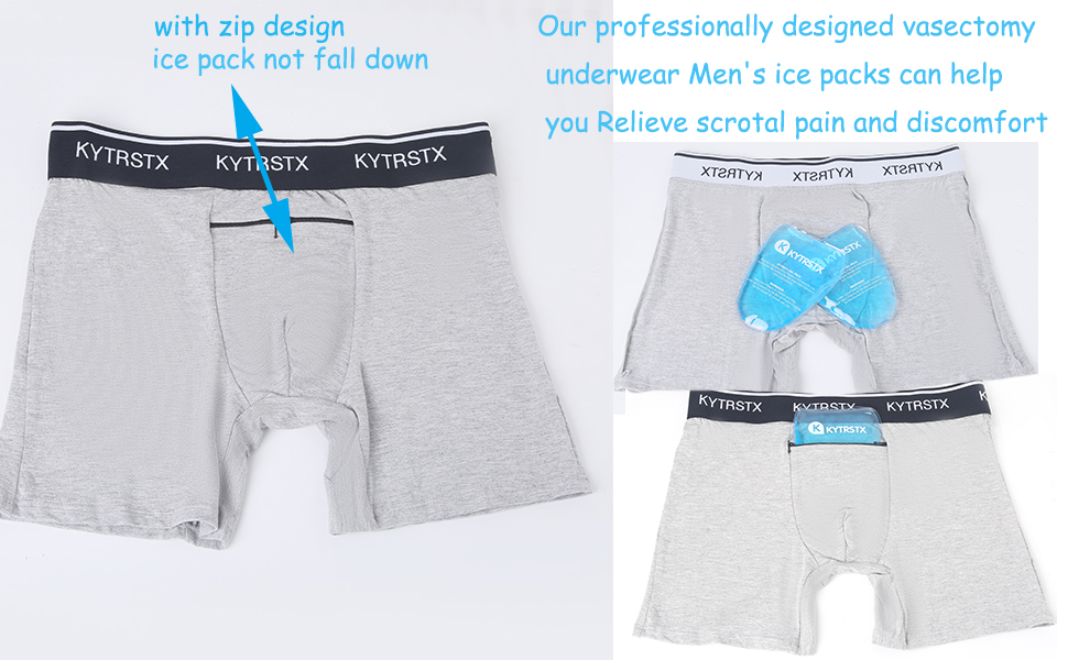 Vasectomy Underwear with 2 Custom Fit Ice Packs