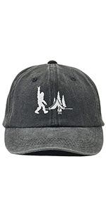 Sasquatch Wild Big Foot Denim Cap for Men Women Washed Cotton Baseball Cap Adjustable Dad Hats