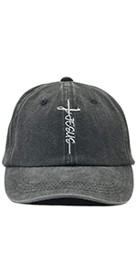 Christian Jesus Cross Faith Baseball Cap Men Women Embroidered Washed Denim Hat