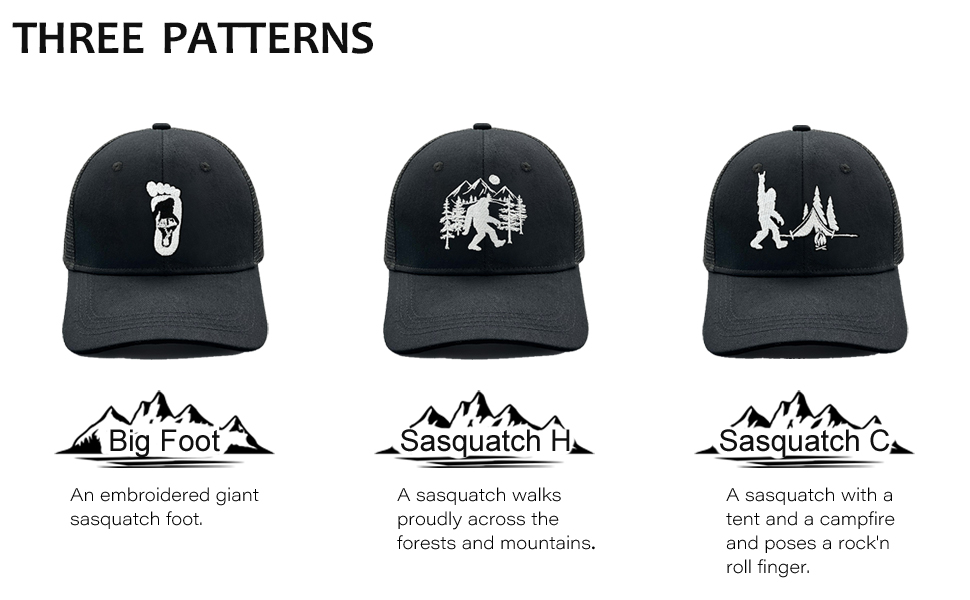 3 types: Big Foot, Sasquatch Hiking and Sasquatch Camping for choose.