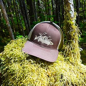 trout hat in woods