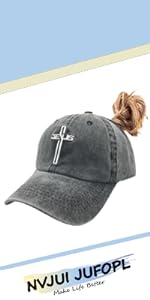 Christian Jesus Cross Ponytail Baseball Cap