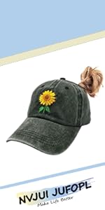 Sunflower Ponytail Hat