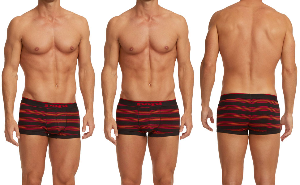 Papi Men''s Stylish Brazilian Solid and Print Trunks (3-Pack of Men''s Underwear) 