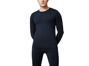 Conjuntos Termico para hombre color azul marino camiseta manga larga pantalon largo malla termica