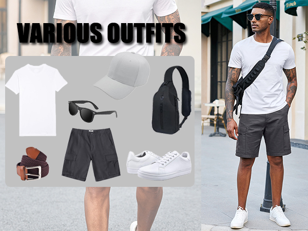 mens cargo shorts casual shorts