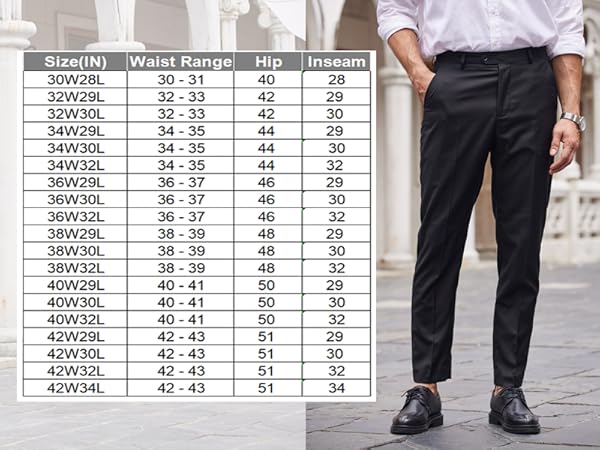 coofandy pants for men dress pants for men khaki black blue Men''s Slim-Fit Flat-Front Dress Pant