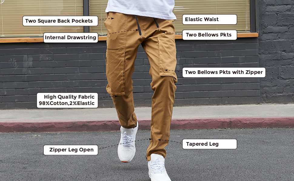 Men tapered fit joggers with pockets