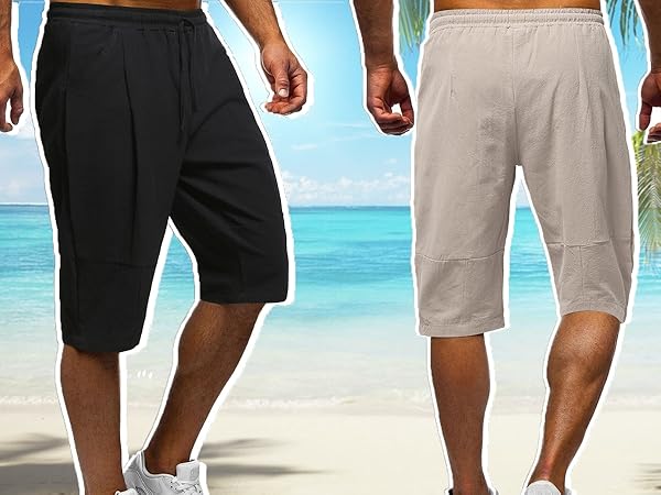 MENS SUMMER LINEN SHORTS