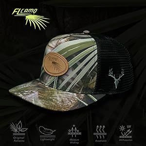 florida camo trucker hat leather patch