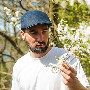 Navy Blue Linen Ivy Cap by Sterkowski