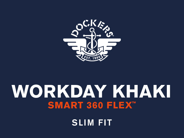 Workday Khaki Smart 360 Flex Slim Fit title banner