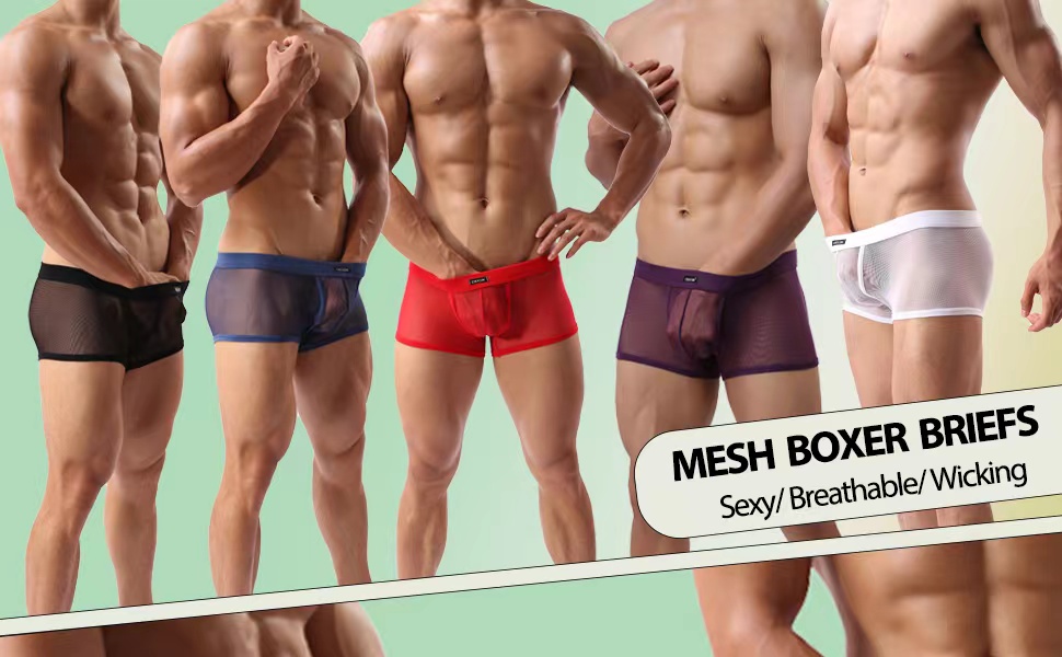 men mesh underwear boxer breifs man underpants