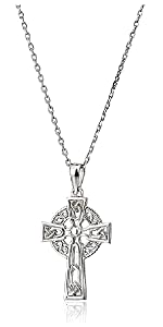 Sterling Silver Celtic Cross Necklace For Women