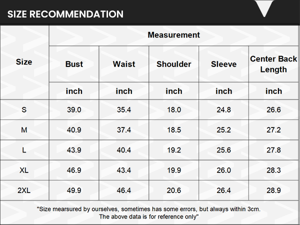 Size Chart Men''s shirts