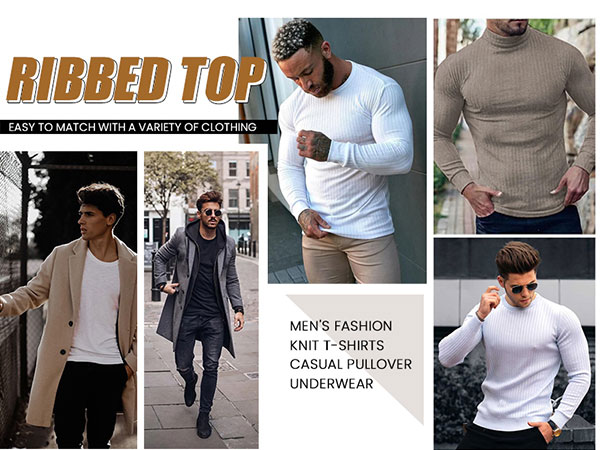 Ribbed T-shirts for man long sleeves