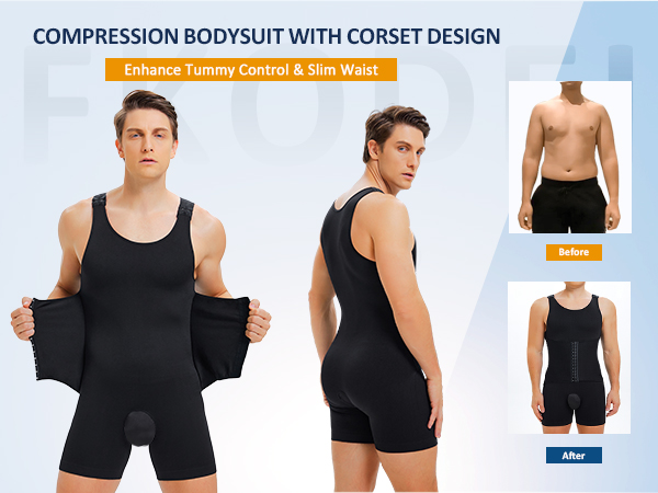 IFKODEI Men Body Shaper Underwear Compression Bodysuit Shapewear Tummy Control Faja Para Hombres - 3