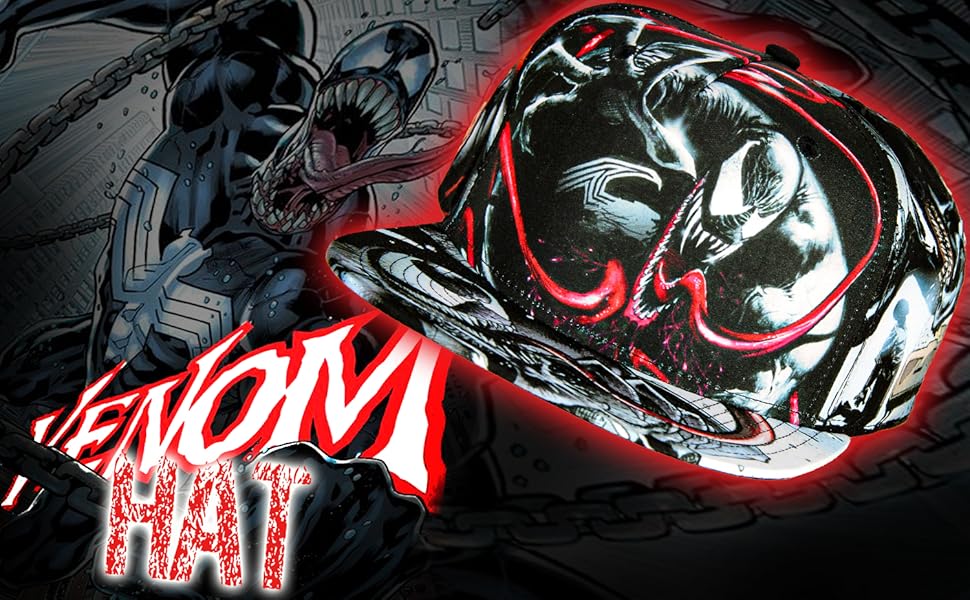 comic book Venom marvel black hat sublimated evil dress cosplay page Thor iron man hulk spiderman