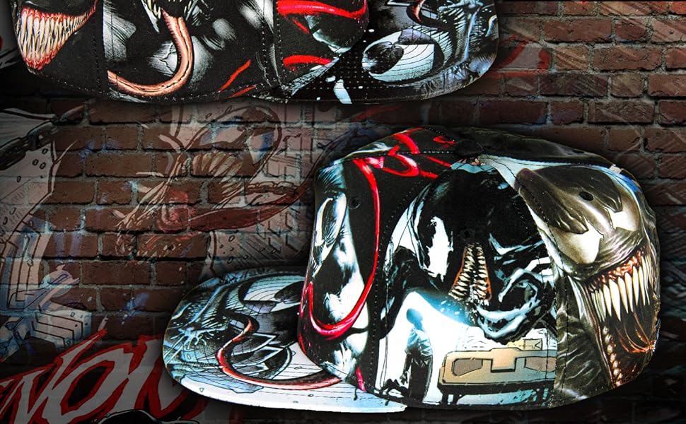 comic book Venom marvel black hat sublimated evil dress cosplay page Thor iron man hulk spiderman