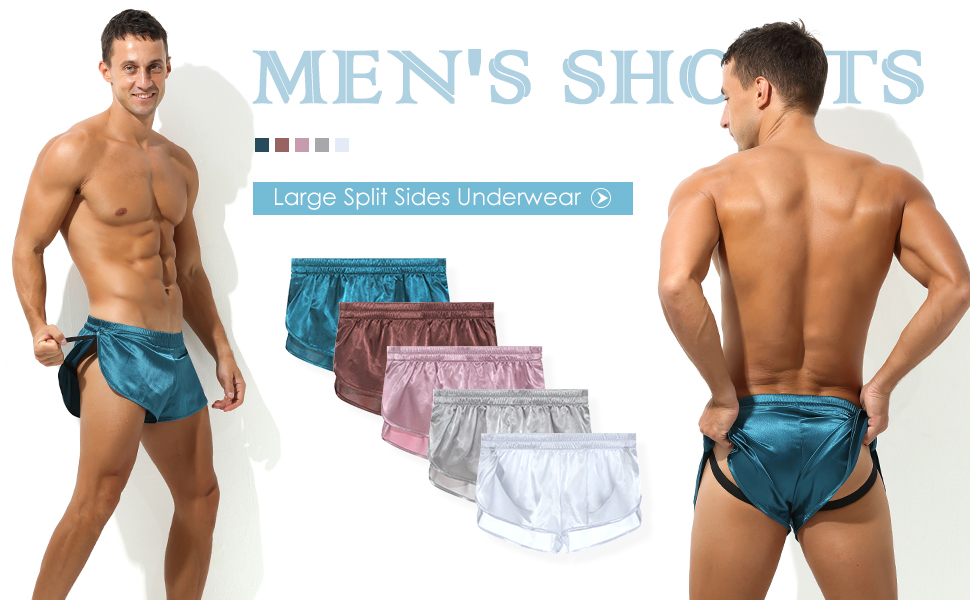 men satin sport shorts