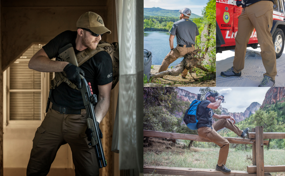 Helikon-Tex OTP Outdoor Tactical Pants in 4 different action scenarios