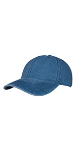 XL, XXL Washed Denim Baseball Cap-Lake Blue